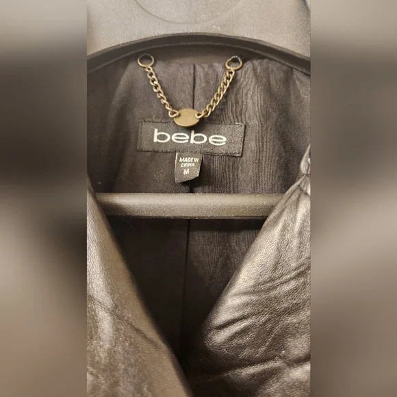 Bebe Women's Black Leather Jacket - Picture 8 of 10